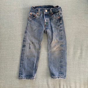 Levi's Toddler 3T Vintage Style Distressed Jeans and Button Down